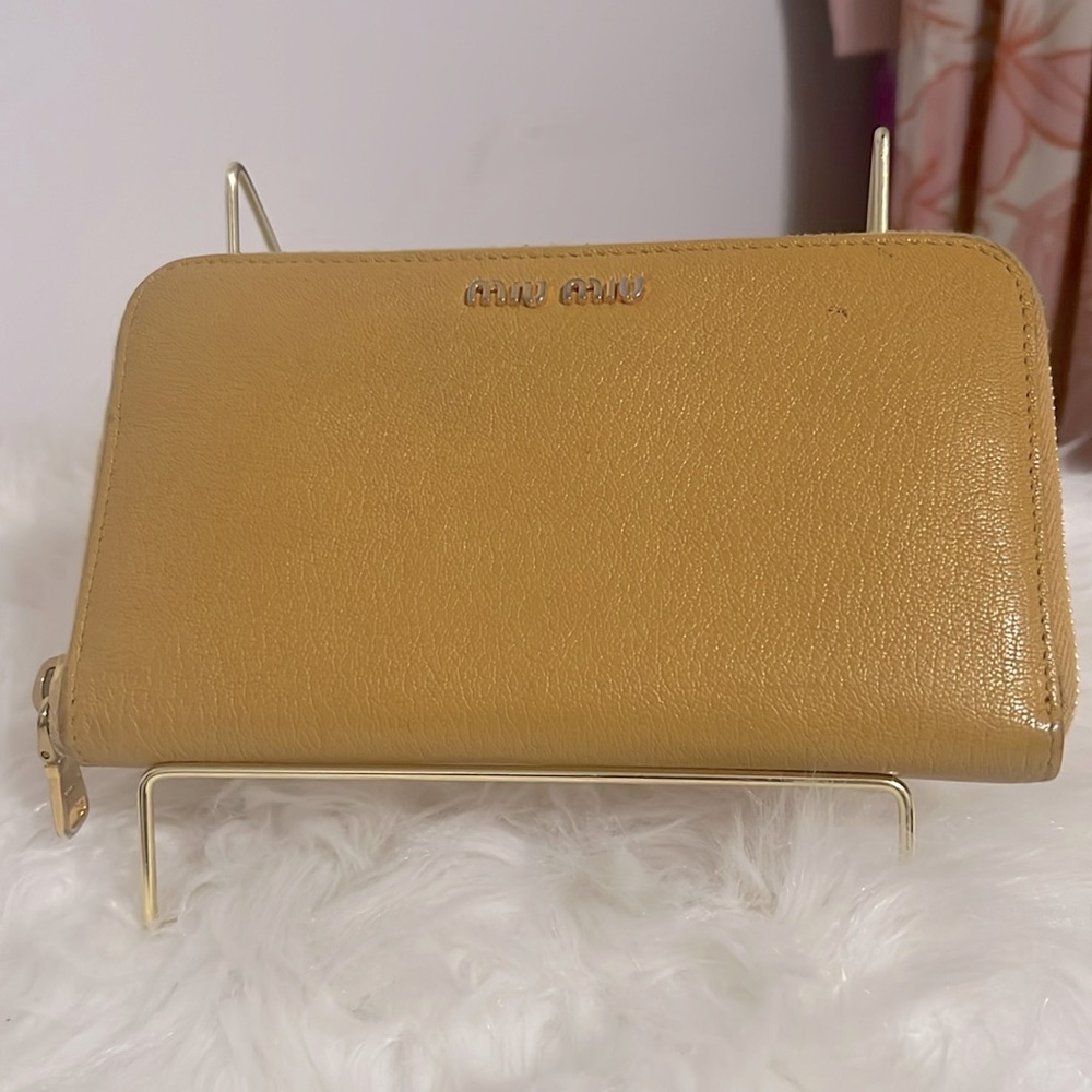 Miu Miu Long Zippy Wallet - Mustard Yellow